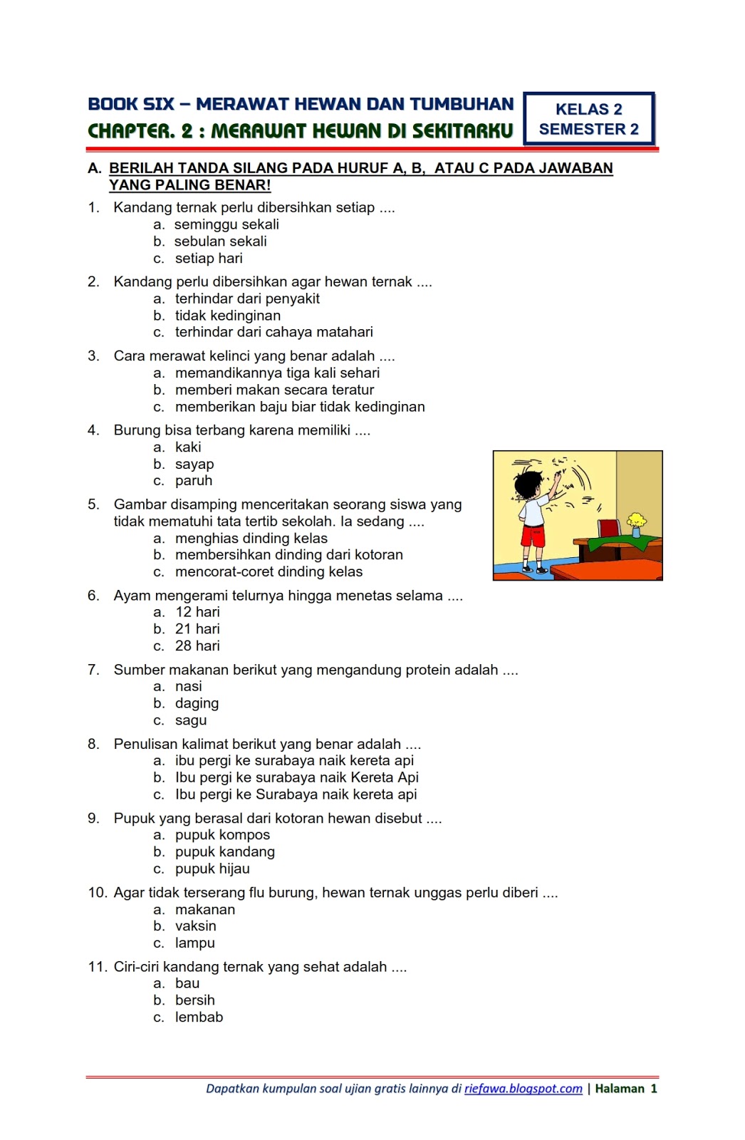 15 Contoh Soal Tematik Kelas 1 Tema 6 Paling Sering Keluar Saat Ujian Akhir Semester 2026
