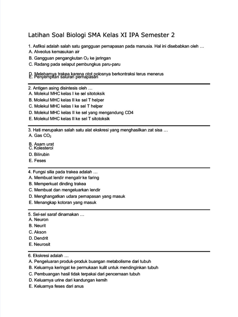 5 Rahasia Lolos Ujian Biologi 2026 dengan Soal Biologi Kelas 11 Semester 2 dan Jawabannya PDF