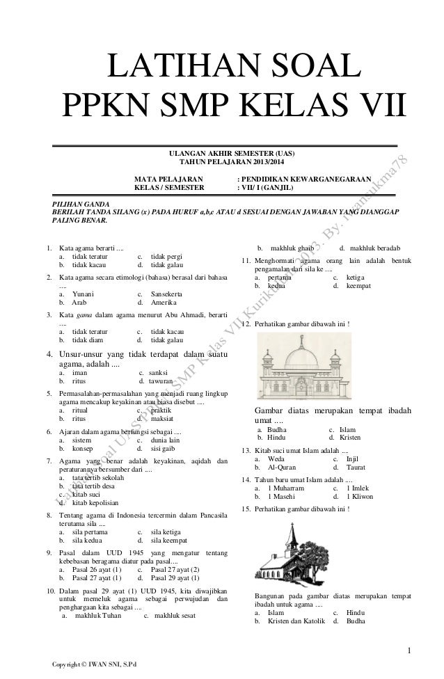 5 Rahasia Nilai Sempurna dengan Latihan Soal PKN Kelas 7 Semester 1 Kurikulum 2013 Ini