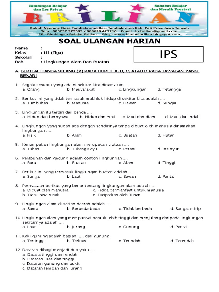 Bocoran Soal IPS Kelas 3 SD Semester 2 dan Kunci Jawaban yang Sering Keluar Saat Ujian