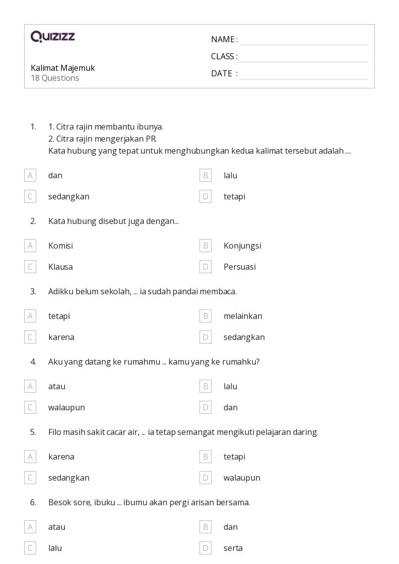 Ternyata 5 Soal Kalimat Majemuk Kelas 4 SD Ini Paling Sering Muncul di Ujian 2026