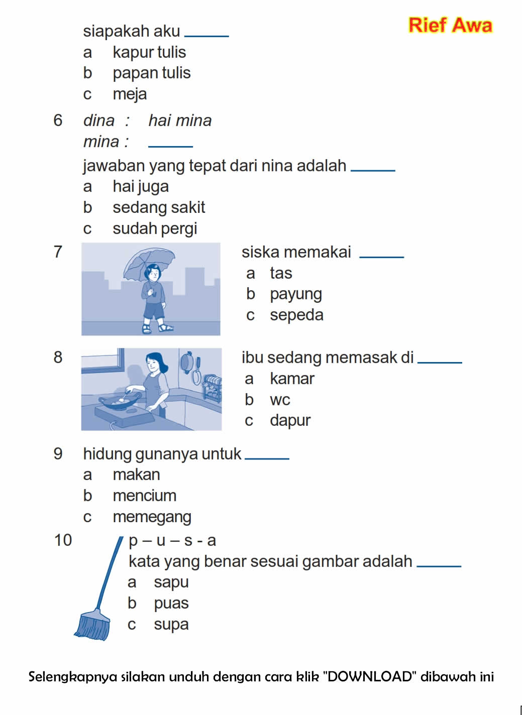 Membangun Pondasi Bahasa Arab Contoh Soal UAS Bahasa Arab Kelas 2 SD