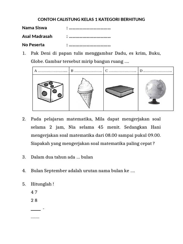 5 Contoh Soal Calistung Kelas 4 untuk UH PAI Asmaul Husna yang Wajib Dikuasai