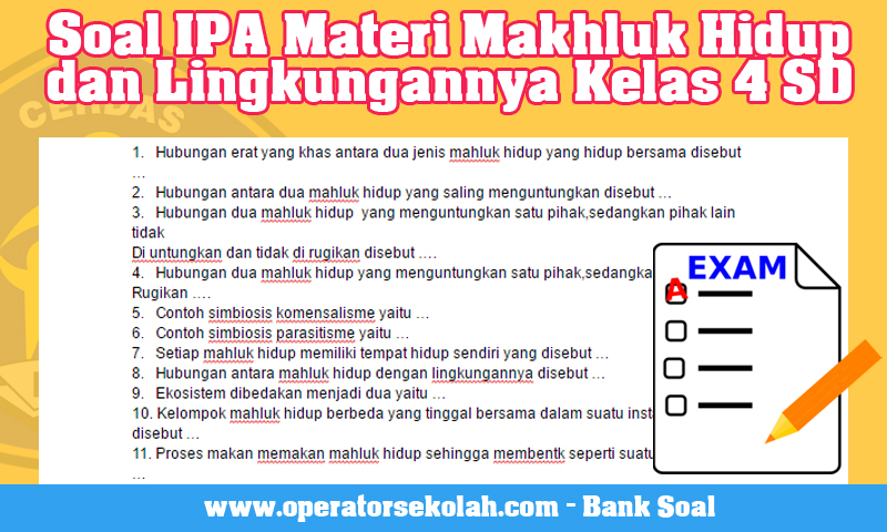 Soal Ipa Bahan Makhluk Hidup Dan Lingkungannya Kelas 4 Sd - inilah Soal Ipa Bahan Makhluk Hidup Dan Lingkungannya Kelas 4 Sd - inilah