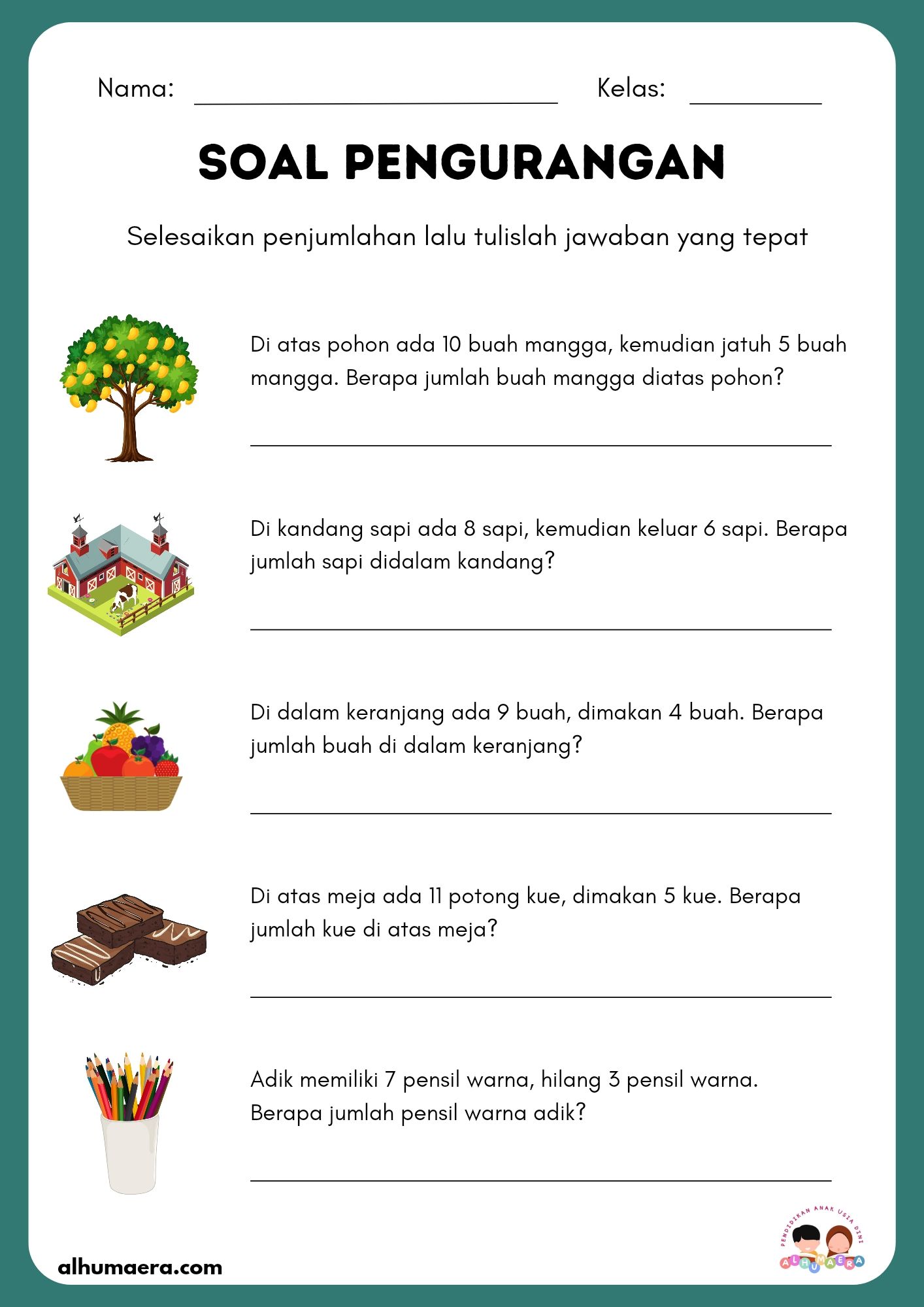 Lembar Kerja Pengurangan Lembar kerja Ide membaca Matematika kelas satu Lembar Kerja Pengurangan Lembar kerja Ide membaca Matematika kelas satu