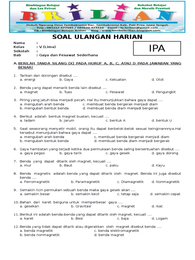 Ternyata Ini Contoh Soal Ipa Tema 3 Kelas 5 yang Sering Muncul di Ujian 2026