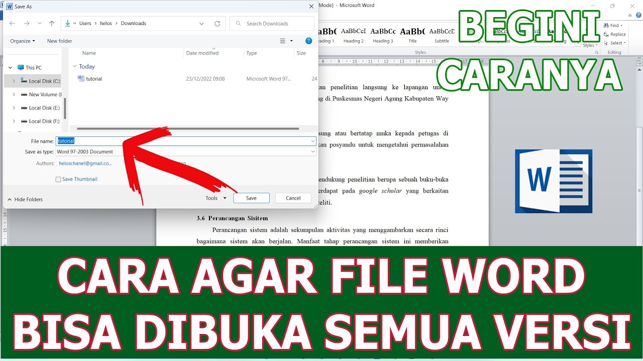 Cara Agar File Word Tidak Berubah di Komputer Lain - YouTube