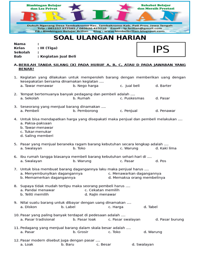 Contoh Soal IPS Kelas 3 SD Beserta Jawaban: 30 Soal Ujian Akhir Semester 1 yang Wajib Dikuasai Siswa Sebelum Terlambat
