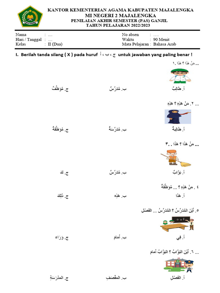 Ini Dia 90 Buku PAI dan Bahasa Arab dari Kemenag, Plus Contoh Soal Bahasa Arab Kelas 2 MTs yang Wajib Kamu Punya