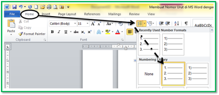 Trik Cepat Membuat Nomor Urut di MS Word - Multi Contents for all Trik Cepat Membuat Nomor Urut di MS Word - Multi Contents for all