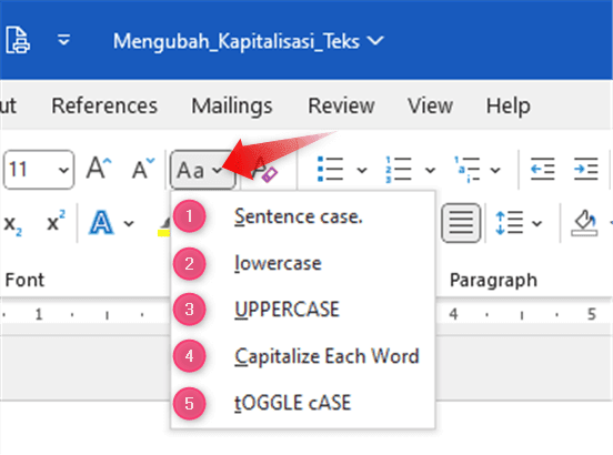 Cara Otomatis Ubah Huruf Besar ke Kecil di Microsoft Word - PAKAR TUTORIAL Cara Otomatis Ubah Huruf Besar ke Kecil di Microsoft Word - PAKAR TUTORIAL
