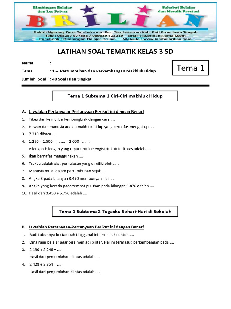 Terbukti! 7 Cara Efektif Download Soal Tematik Kelas 3 SD Tema 1 untuk Persiapan 2026