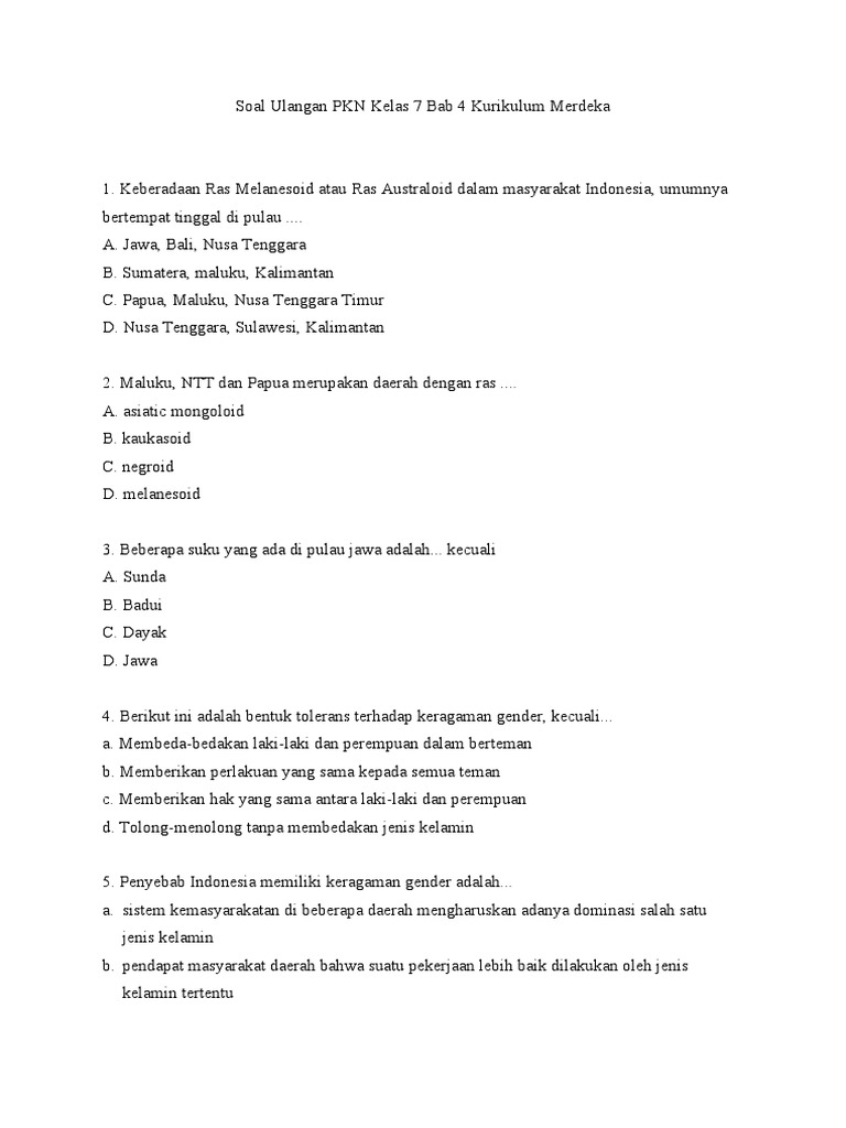 Bocoran Soal PKN Kelas 7 Semester 2 Bab 4 Ini Wajib Kamu Pelajari Sebelum Ujian! Bocoran Soal PKN Kelas 7 Semester 2 Bab 4 Ini Wajib Kamu Pelajari Sebelum Ujian!