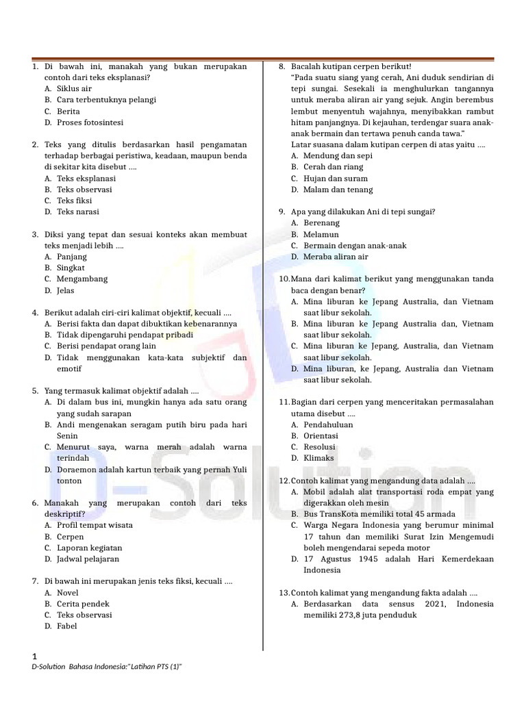 Rahasia Lulus Ujian dengan Jawaban soal bahasa indonesia kelas 8 semester 1 drama