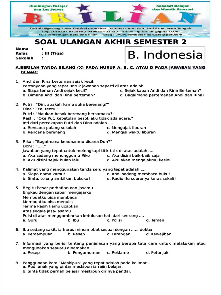 Rahasia Lulus soal b.indo kelas 3 sd semester 2 ktsp pertanian yang Wajib Tahu Rahasia Lulus soal b.indo kelas 3 sd semester 2 ktsp pertanian yang Wajib Tahu