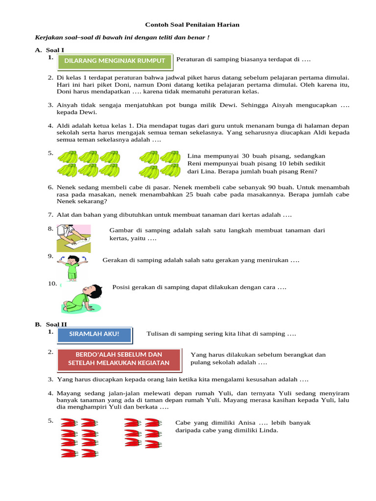 Rahasia Sukses Belajar soal soal tematik kelas 1 tema 7 subtema 3 Agar Nilai Melonjak