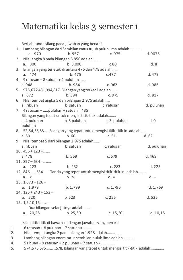 Wajib Tahu Kumpulan Soal Soal Terpadu Kelas 3 Semester 2 IPA PKN Matematika Terbaru