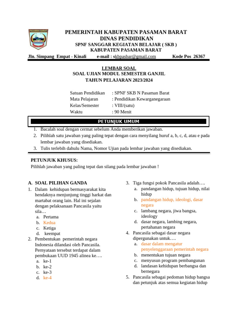 Wajib Tahu! Kumpulan soal pkn kelas 8 bab 4 beserta jawabannya kurikulum 2013 Terbaru